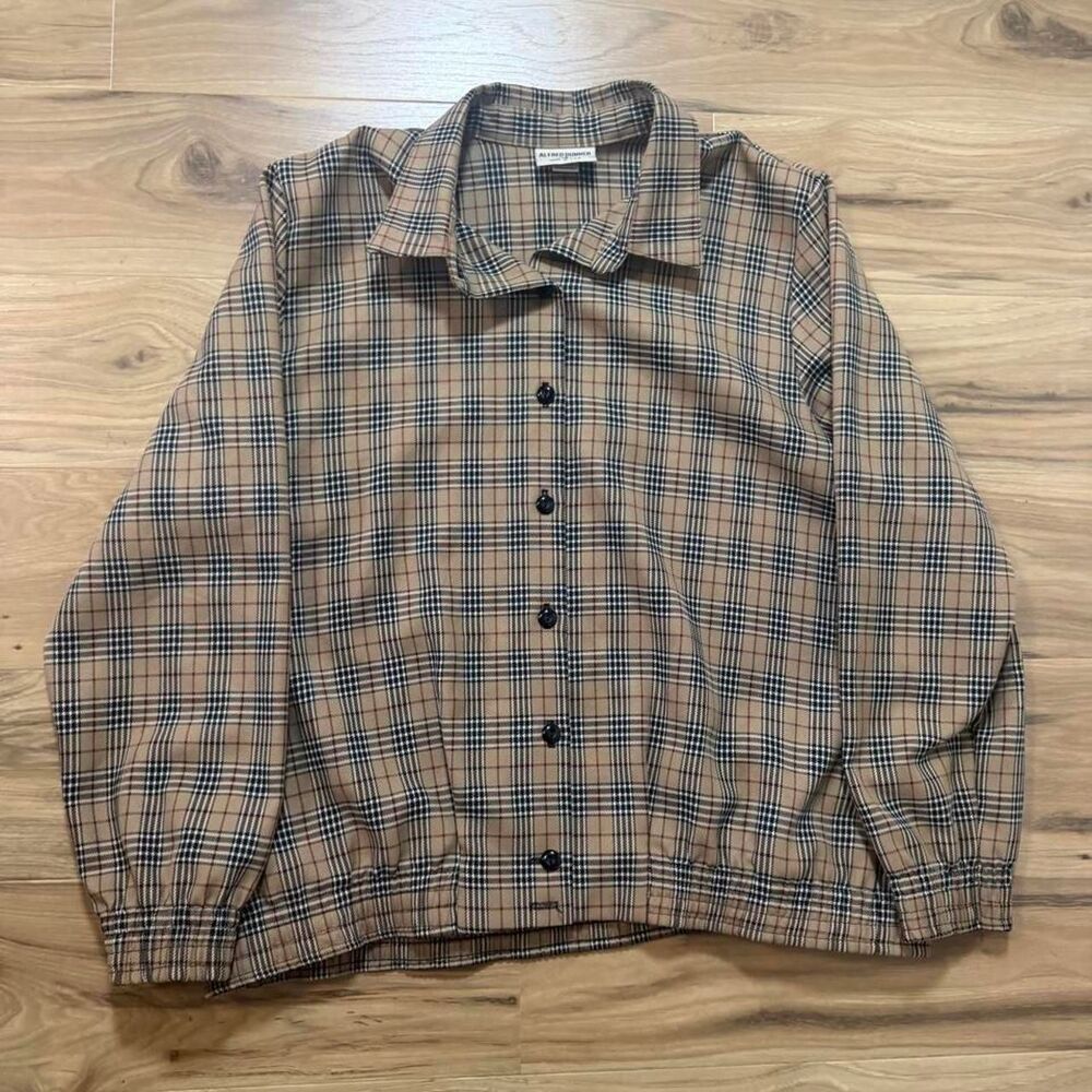 Vintage 80s Alfred Dunner plaid blouson Jacket button up size large